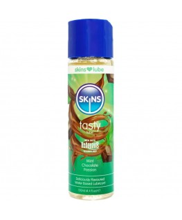 SKINS - LUBRIFICANTE GUSTOSO A BASE D'ACQUA MENTA E CIOCCOLATO 130 ML SKINS - LUBRIFICANTE GUSTOSO A BASE D'ACQUA MENTA E CIOCCOLATO 130 ML che trovi in offerta solo su SexyShopOnline a -35% di sconto