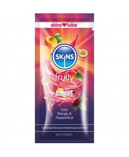 SKINS - LUBRIFICANTE FRUTTATO A BASE D'ACQUA MANGO E FRUTTO DELLA PASSIONE MONODOSE 5 ML