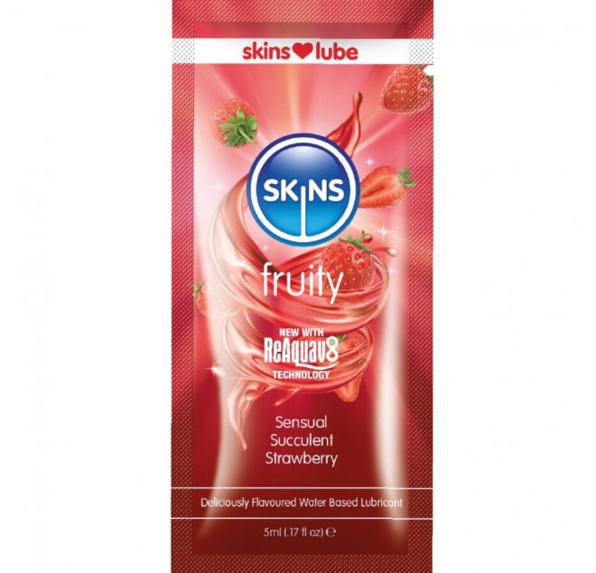 SKINS - LUBRIFICANTE FRUTTATO A BASE D'ACQUA FRAGOLA MONODOSE 5 ML