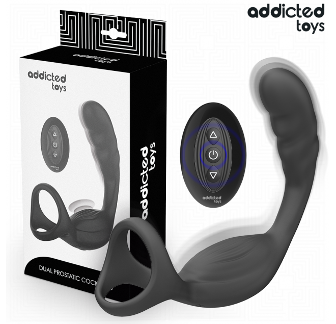 ADDICTED TOYS - ANELLO PER IL PENE PROSTATICO DOPPIO CON TELECOMANDO
