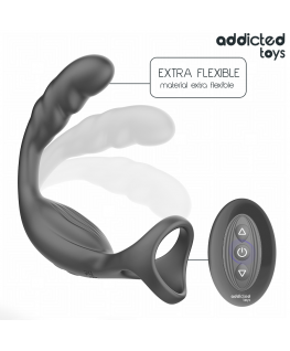 ADDICTED TOYS - ANELLO PER IL PENE PROSTATICO DOPPIO CON TELECOMANDO