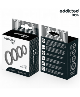 ADDICTED TOYS - SET DI ANELLI PER IL PENE TESTURIZZATI 4 MISURE