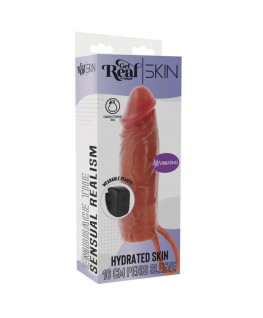 GET REAL - GUAINA VIBRANTE PER PENE IN SILICONE PER PELLE IDRATATA CARAMELLO 16 CM