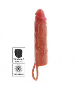 GET REAL - GUAINA VIBRANTE PER PENE IN SILICONE PER PELLE IDRATATA CARAMELLO 20 CM