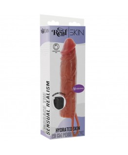 GET REAL - GUAINA VIBRANTE PER PENE IN SILICONE PER PELLE IDRATATA CARAMELLO 20 CM