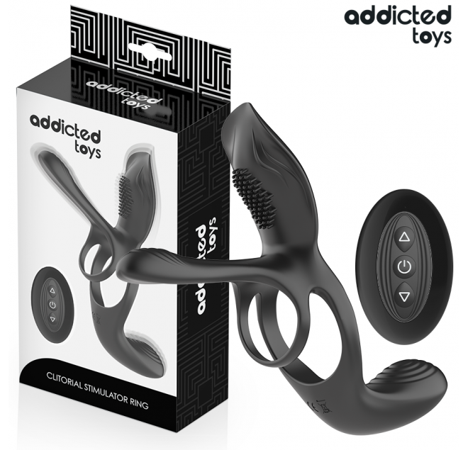 ADDICTED TOYS - DOPPIO ANELLO PER PENE CON STIMOLATORE CLITORIDEO