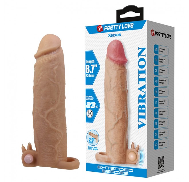 PRETTY LOVE - XERXES GUAINA PER PENE CON STIMOLATORE CLITORIDEO E VIBRAZIONE