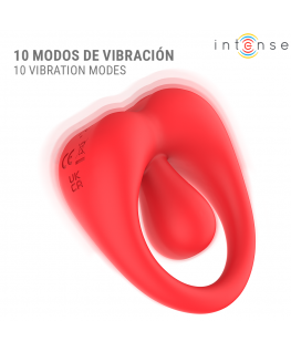 INTENSE - RUSSELL ANILLO VIBRADOR CON ESTIMULACIÓN DE CLÍTORIS ROJO
