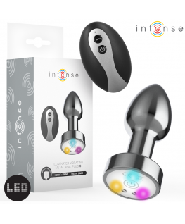 INTENSE - PLUG ANALE VIBRANTE IN METALLO CON LUCI LED E TELECOMANDO - TAGLIA S