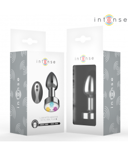 INTENSE - PLUG ANALE VIBRANTE IN METALLO CON LUCI LED E TELECOMANDO - TAGLIA S