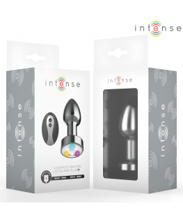 INTENSE - PLUG ANALE VIBRANTE IN METALLO CON LUCI LED E TELECOMANDO - TAGLIA M
