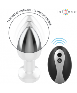 INTENSE - PLUG ANALE VIBRANTE IN METALLO CON LUCI LED E TELECOMANDO - TAGLIA M