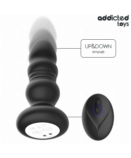 ADDICTED TOYS - TAPPO ANALE ROTANTE E VIBRANTE, LUCE LED, TELECOMANDO