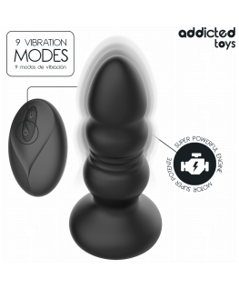 ADDICTED TOYS - TAPPO ANALE ROTANTE E VIBRANTE, LUCE LED, TELECOMANDO
