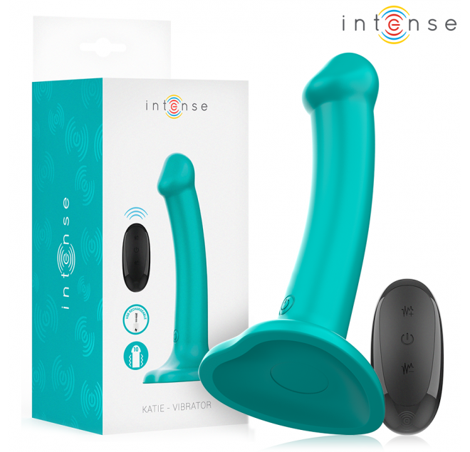 INTENSE - KATIE VIBRATORE CON VENTOSA 10 VIBRAZIONI TELECOMANDO BLU