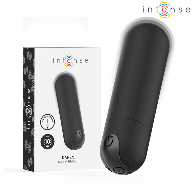 INTENSE - KAREN MINI PROIETTILE VIBRANTE RICARICABILE NERO