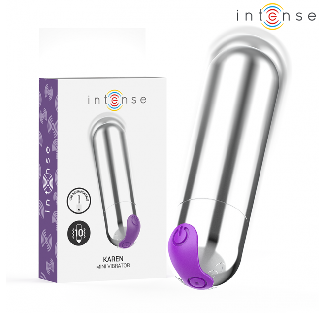 INTENSE - KAREN MINI PROIETTILE VIBRANTE RICARICABILE ARGENTO