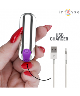 INTENSE - KAREN MINI PROIETTILE VIBRANTE RICARICABILE ARGENTO
