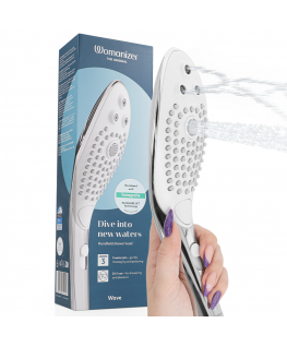 WOMANIZER - SOFFIONE DOCCIA STIMOLANTE CLITORIDEO WAVE CROMATO WOMANIZER - SOFFIONE DOCCIA STIMOLANTE CLITORIDEO WAVE CROMATO che trovi in offerta solo su SexyShopOnline a -35% di sconto