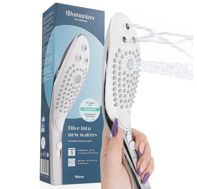 WOMANIZER - SOFFIONE DOCCIA STIMOLANTE CLITORIDEO WAVE CROMATO