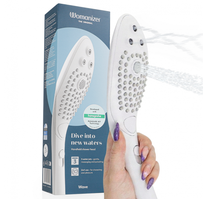 WOMANIZER - SOFFIONE DOCCIA STIMOLANTE CLITORIDEO WAVE BIANCO