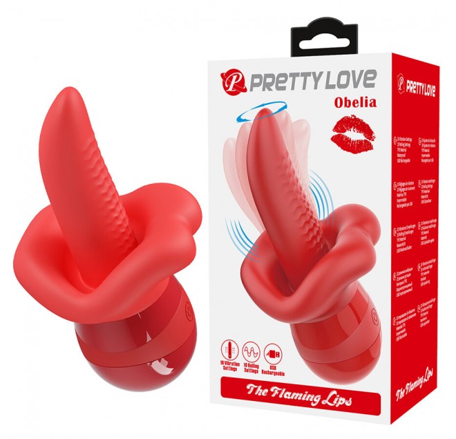 PRETTY LOVE - OBELIA MASTURBATORE VIBRATORE CON LINGUA E MOVIMENTO ORBITALE