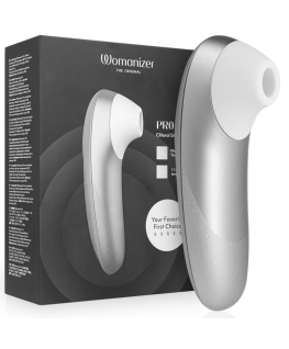 WOMANIZER - STIMOLATORE CLITORIDEO PRO VIBRANTE, COLORE ARGENTO E GRIGIO