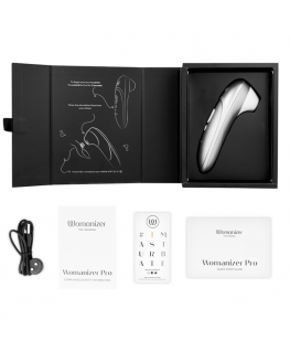 WOMANIZER - STIMOLATORE CLITORIDEO PRO VIBRANTE, COLORE ARGENTO E GRIGIO