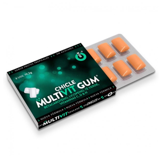 WUG GUM - MULTIVIT VITAMINA C, H, D, BETA-CAROTENE, LICOPENE E TÈ VERDE 1 X 8 UNITÀ