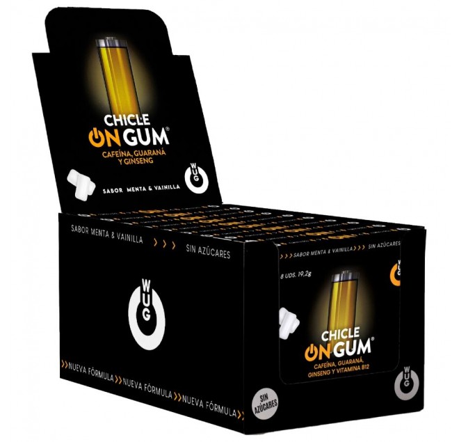WUG GUM - ON CON CAFFEINA, GINSENG E GOMMA DI GUARANÀ | ESPOSITORE 12 X 8 UNITÀ