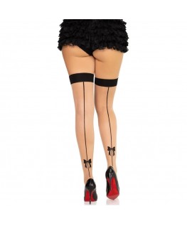 LEG AVENUE - 1963 CALZE CON RIGA POSTERIORE IN SPANDEX NERE - TAGLIA UNICA