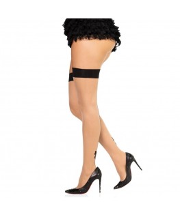 LEG AVENUE - 1963 CALZE CON RIGA POSTERIORE IN SPANDEX NERE - TAGLIA UNICA