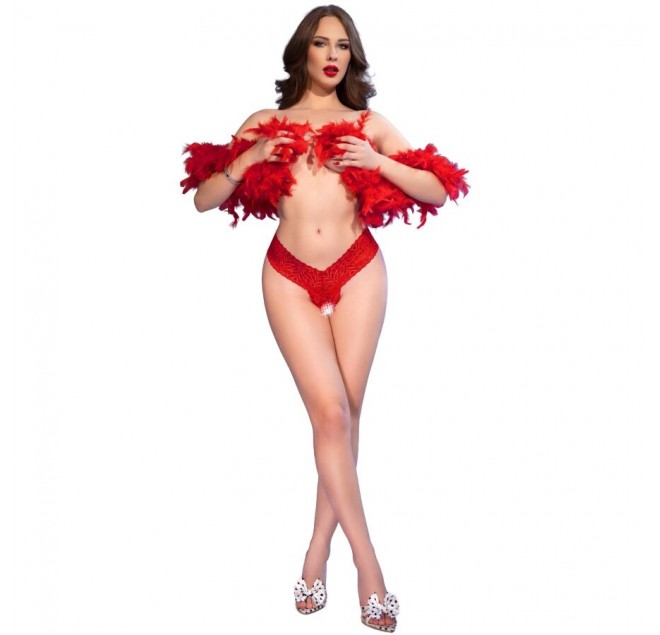 CHILIROSE - CR 4885 TANGA ROSSO CON APERTURA AL CAVALLO XL