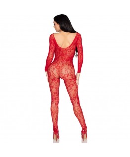 LEG AVENUE - 89366 BODYSTOCKING IN PIZZO ROSSO - TAGLIA UNICA