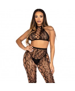 LEG AVENUE - 89372 CROP TOP E COLLANT SENZA CAVALLO NERO - TAGLIA UNICA