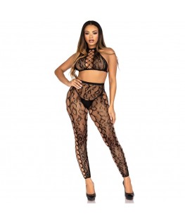 LEG AVENUE - 89372 CROP TOP E COLLANT SENZA CAVALLO NERO - TAGLIA UNICA