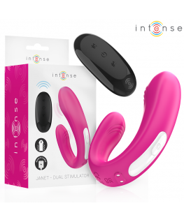 INTENSE - JANET DUAL STIMOLATORE E VIBRATORE A FORMA DI U CON TELECOMANDO ROSA