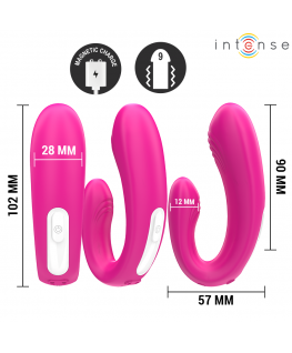 INTENSE - JANET DUAL STIMOLATORE E VIBRATORE A FORMA DI U CON TELECOMANDO ROSA
