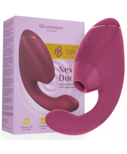 WOMANIZER - DUO NEXT STIMOLATORE DOPPIO CLITORIDEO E PUNTO G ROSA SCURO