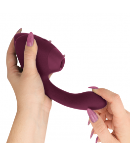 WOMANIZER - DUO NEXT STIMOLATORE DOPPIO CLITORIDEO E PUNTO G ROSA SCURO