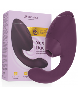 WOMANIZER - DUO NEXT STIMOLATORE DOPPIO CLITORIDEO E PUNTO G VIOLA SCURO