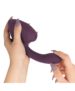 WOMANIZER - DUO NEXT STIMOLATORE DOPPIO CLITORIDEO E PUNTO G VIOLA SCURO