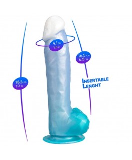 SILEXD - ANGEL DILDO FANTASY SILICONE LIQUIDO TERMOREATTIVO BLU CELESTE 20,3 CM