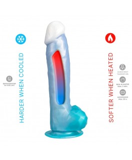 SILEXD - ANGEL DILDO FANTASY SILICONE LIQUIDO TERMOREATTIVO BLU CELESTE 20,3 CM