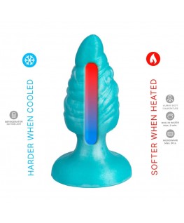 SILEXD - MELTY ANAL PLUG FANTASY SILICONE LIQUIDO TERMOREATTIVO BLU CELESTE 9,2 CM