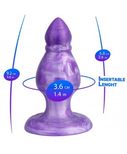 SILEXD - QUEEN ANAL PLUG FANTASY SILICONE LIQUIDO TERMOREATTIVO VIOLA 9,2 CM