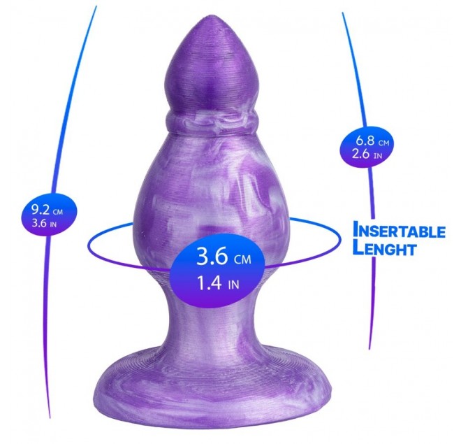 SILEXD - QUEEN ANAL PLUG FANTASY SILICONE LIQUIDO TERMOREATTIVO VIOLA 9,2 CM