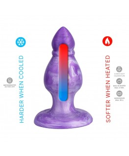 SILEXD - QUEEN ANAL PLUG FANTASY SILICONE LIQUIDO TERMOREATTIVO VIOLA 9,2 CM