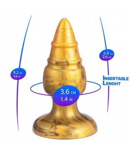SILEXD - GOLDY ANAL PLUG FANTASY SILICONE LIQUIDO TERMOREATTIVO DORATO 9,2 CM