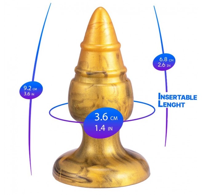 SILEXD - GOLDY ANAL PLUG FANTASY SILICONE LIQUIDO TERMOREATTIVO DORATO 9,2 CM